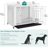 image:imageYITAHOME Dog Crate Furniture Heavy Duty Dog Cage Wooden Side End Table with Wheels ChewResistant Metal Dog Kennel with Removable Tray Dog House Indoor for Small Medium Dogs WhiteWhite