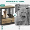 image:imageYITAHOME Dog Crate Furniture Heavy Duty Dog Cage Wooden Side End Table with Wheels ChewResistant Metal Dog Kennel with Removable Tray Dog House Indoor for Small Medium Dogs WhiteGreige