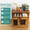 image:imageYITAHOME Dog Crate Furniture30 inch Heavy Duty Dog Kennel End Table with Drawer 2 Doors Large Wooden Dog Crate Table Indoor Dog House for Large Medium Small Dogs Brown
