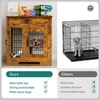 image:imageYITAHOME Dog Crate Furniture30 inch Heavy Duty Dog Kennel End Table with Drawer 2 Doors Large Wooden Dog Crate Table Indoor Dog House for Large Medium Small Dogs Brown