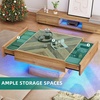 image:imageYITAHOME LED Game Coffee Table with 2 Drawers Storage Square Modern Coffee Table Engineered Wood Low Coffee Tables for Living Room Decor Farmhouse Rustic Center Table BrownBrown