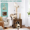 image:imageYITAHOME Litter Box Enclosure with Cat Tree Modern Cat Tower for Indoor Cats 48Inch Cat Litter Furniture with Sisal Scratching Post and Toys Brown