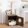 image:imageYITAHOME Litter Box Enclosure with Cat Tree Modern Cat Tower for Indoor Cats 48Inch Cat Litter Furniture with Sisal Scratching Post and Toys Brown