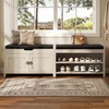 image:imageYITAHOME Shoe Bench with Storage 2Tier Shoe Bench Entryway Shoe Storage with Cushion and Side Handles 2835 Shoe Rack Organizer for Hallway Living Room Bedroom Off WhiteOff White