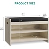 image:imageYITAHOME Shoe Bench with Storage 2Tier Shoe Bench Entryway Shoe Storage with Cushion and Side Handles 2835 Shoe Rack Organizer for Hallway Living Room Bedroom Off WhiteOff White