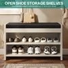 image:imageYITAHOME Shoe Bench with Storage 2Tier Shoe Bench Entryway Shoe Storage with Cushion and Side Handles 2835 Shoe Rack Organizer for Hallway Living Room Bedroom Off WhiteOff White