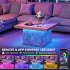 image:imageYITAHOME Square Coffee Table Coffee Tables for Living Room with LED Lights Modern Cocktail Coffee Table for Decor BlackBrown