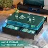 image:imageYITAHOME Square Coffee Table Coffee Tables for Living Room with LED Lights Modern Cocktail Coffee Table for Decor BlackGlossy Black