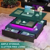 image:imageYITAHOME Square Coffee Table Coffee Tables for Living Room with LED Lights Modern Cocktail Coffee Table for Decor BlackGlossy Black