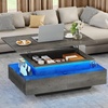 image:imageYITAHOME Square Coffee Table Coffee Tables for Living Room with LED Lights Modern Cocktail Coffee Table for Decor BlackGrey