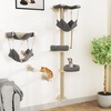 image:imageYITAHOME Tall Cat Tree Wall Mounted with Hammock Cat Wall Shelves Furniture 5 Tiers Floating Climb for Indoor Cats Wooden Cat Tower with Tall Scratching Posts Mat Removable Cushion 78 inch 4001