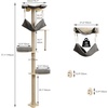image:imageYITAHOME Tall Cat Tree Wall Mounted with Hammock Cat Wall Shelves Furniture 5 Tiers Floating Climb for Indoor Cats Wooden Cat Tower with Tall Scratching Posts Mat Removable Cushion 78 inch 4001