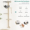 image:imageYITAHOME Tall Cat Tree Wall Mounted with Hammock Cat Wall Shelves Furniture 5 Tiers Floating Climb for Indoor Cats Wooden Cat Tower with Tall Scratching Posts Mat Removable Cushion 78 inch 4001