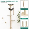 image:imageYITAHOME Tall Cat Tree Wall Mounted with Hammock Cat Wall Shelves Furniture 5 Tiers Floating Climb for Indoor Cats Wooden Cat Tower with Tall Scratching Posts Mat Removable Cushion 78 inch 4001