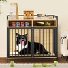 image:imageYITAHOME XL Dog Crate Furniture 41 with 2 Drawers Large Dog Kennel End Table Wooden Dog Cage Indoor Dog House Pet Crate Table with Double Doors for Large Small Medium Dogs Walnut Color