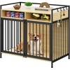 image:imageYITAHOME XL Dog Crate Furniture 41 with 2 Drawers Large Dog Kennel End Table Wooden Dog Cage Indoor Dog House Pet Crate Table with Double Doors for Large Small Medium Dogs Walnut Color