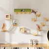 image:imageYITAHOME Cat Wall Shelves and Perches for Wall Solid Wood Wall Mounted Cat Furniture 18 Piece Set Cat Climbing Shelves Playground Scratching Post with 6 Steps Indoor Mounted Condos House