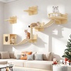 image:imageYITAHOME Cat Wall Shelves and Perches for Wall Solid Wood Wall Mounted Cat Furniture 9 Piece Set Cat Climbing Shelves Playground Scratching Post with 4 Steps Indoor Mounted Condos House