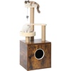 image:imageYITAHOME Litter Box Enclosure with Cat Tree Modern Cat Tower for Indoor Cats 48Inch Cat Litter Furniture with Sisal Scratching Post and Toys Brown