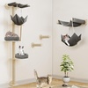 image:imageYITAHOME Tall Cat Tree Wall Mounted with Hammock Cat Wall Shelves Furniture 5 Tiers Floating Climb for Indoor Cats Wooden Cat Tower with Tall Scratching Posts Mat Removable Cushion 78 inch 4001