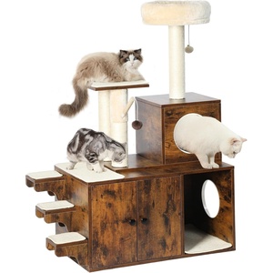 image:imageYITAHOME Litter Box Enlcosure with Cat Tree 4in1 Modern Cat Tree with Cat Mat Indoor Wooden Cat House Separable Litter Box Furniture Hidden End Table for 34 Large Cats