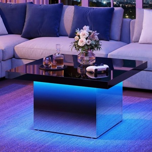 image:imageYITAHOME Square Coffee Table Coffee Tables for Living Room with LED Lights Modern Cocktail Coffee Table for Decor BlackBlack