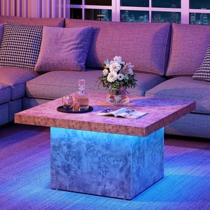 image:imageYITAHOME Square Coffee Table Coffee Tables for Living Room with LED Lights Modern Cocktail Coffee Table for Decor BlackBrown