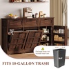 image:imageYITAHOME Farmhouse Kitchen Island Tilt Out Trash Can Cabinet 583 Kitchen Storage Island with 3 Drawers 2 TiltOut Bins Compartment for 10 Gallon Trash Cans Adjustable Shelf amp Metal HandleBrown Oak