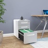 image:imageYITAHOME 3Drawer Rolling File Cabinet Metal Mobile File Cabinet with Lock Filing Cabinet Under Desk fits LegalA4 Size for HomeOffice Fully AssembledGray and WhiteGrey and White