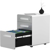 image:imageYITAHOME 3Drawer Rolling File Cabinet Metal Mobile File Cabinet with Lock Filing Cabinet Under Desk fits LegalA4 Size for HomeOffice Fully AssembledGray and WhiteGrey and White