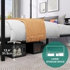 image:imageYITAHOME Metal Four Poster Canopy Bed Frame  14 Inch Platform Bed with Builtin Headboard Strong Metal Slat Mattress Support No Box Spring Needed Black King SizeCanopy Bed with USB Ports
