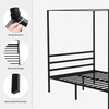 image:imageYITAHOME Metal Four Poster Canopy Bed Frame  14 Inch Platform Bed with Builtin Headboard Strong Metal Slat Mattress Support No Box Spring Needed Black King SizeCanopy Bed