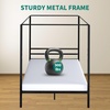 image:imageYITAHOME Metal Four Poster Canopy Bed Frame  14 Inch Platform Bed with Builtin Headboard Strong Metal Slat Mattress Support No Box Spring Needed Black King SizeCanopy Bed