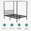 image:imageYITAHOME Metal Four Poster Canopy Bed Frame  14 Inch Platform Bed with Builtin Headboard Strong Metal Slat Mattress Support No Box Spring Needed Black King SizeCanopy Bed