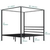 image:imageYITAHOME Metal Four Poster Canopy Bed Frame  14 Inch Platform Bed with Builtin Headboard Strong Metal Slat Mattress Support No Box Spring Needed Black King SizeCanopy Bed