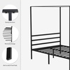 image:imageYITAHOME Metal Four Poster Canopy Bed Frame  14 Inch Platform Bed with Builtin Headboard Strong Metal Slat Mattress Support No Box Spring Needed Black King SizeCanopy Bed