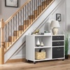 image:imageYITAHOME Wood File Cabinet 3 Drawer Mobile Lateral Filing Cabinet Storage Cabinet Printer Stand with 2 Open Shelves for Home Office Organization White 350156256LWH Wheels Included