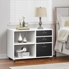 image:imageYITAHOME Wood File Cabinet 3 Drawer Mobile Lateral Filing Cabinet Storage Cabinet Printer Stand with 2 Open Shelves for Home Office Organization White 350156256LWH Wheels Included