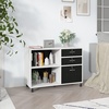 image:imageYITAHOME Wood File Cabinet 3 Drawer Mobile Lateral Filing Cabinet Storage Cabinet Printer Stand with 2 Open Shelves for Home Office Organization White 350156256LWH Wheels Included
