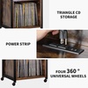 image:imageYITAHOME Record Player Stand Turntable Stand Albums on Vinyl Record Storage Audio Cabinet with LED Light and Charging Station Record Table with Wheel for Living Room Bedroom Office Brown