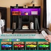 image:imageYITAHOME Record Player Stand with Power Outlets and LED Lights Holds Up to 130 Albums Record Player Table with Storage Vinyl Record Storage with Solid Legs for Living Room Bedroom Black