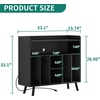 image:imageYITAHOME Record Player Stand with Power Outlets and LED Lights Holds Up to 130 Albums Record Player Table with Storage Vinyl Record Storage with Solid Legs for Living Room Bedroom Black