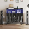image:imageYITAHOME Record Player Stand with Power Outlets and LED Lights Holds Up to 130 Albums Record Player Table with Storage Vinyl Record Storage with Solid Legs for Living Room Bedroom Grey