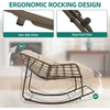 image:imageYITAHOME Oversized Rocking Chair Rattan Patio Rocking Chair w59 Thick Cushion amp Wicker Basket AllWeather Saucer Chair for Lawn Garden Backyard BeigeBrownbeige
