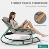 image:imageYITAHOME Oversized Rocking Chair Rattan Patio Rocking Chair w59 Thick Cushion amp Wicker Basket AllWeather Saucer Chair for Lawn Garden Backyard BeigeBlack
