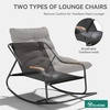 image:imageYITAHOME Oversized Rocking Chair Rattan Patio Rocking Chair w59 Thick Cushion amp Wicker Basket AllWeather Saucer Chair for Lawn Garden Backyard BeigeBlack