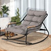 image:imageYITAHOME Oversized Rocking Chair Rattan Patio Rocking Chair w59 Thick Cushion amp Wicker Basket AllWeather Saucer Chair for Lawn Garden Backyard BeigeBlack