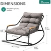 image:imageYITAHOME Oversized Rocking Chair Rattan Patio Rocking Chair w59 Thick Cushion amp Wicker Basket AllWeather Saucer Chair for Lawn Garden Backyard BeigeBlack