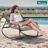 image:imageYITAHOME Oversized Rocking Chair Rattan Patio Rocking Chair w59 Thick Cushion amp Wicker Basket AllWeather Saucer Chair for Lawn Garden Backyard BeigeBlack