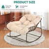 image:imageYITAHOME Oversized Rocking Chair Rattan Patio Rocking Chair w59 Thick Cushion amp Wicker Basket AllWeather Saucer Chair for Lawn Garden Backyard BeigeBrownbeige